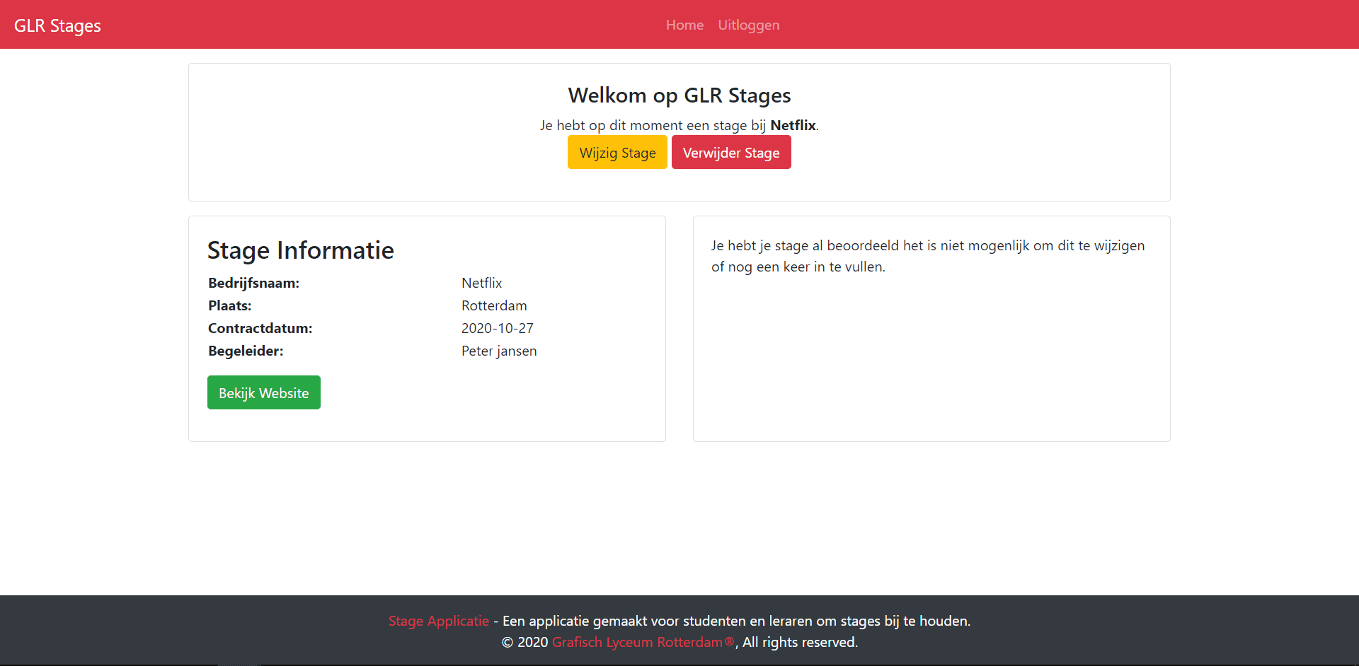 GLR Stage Website